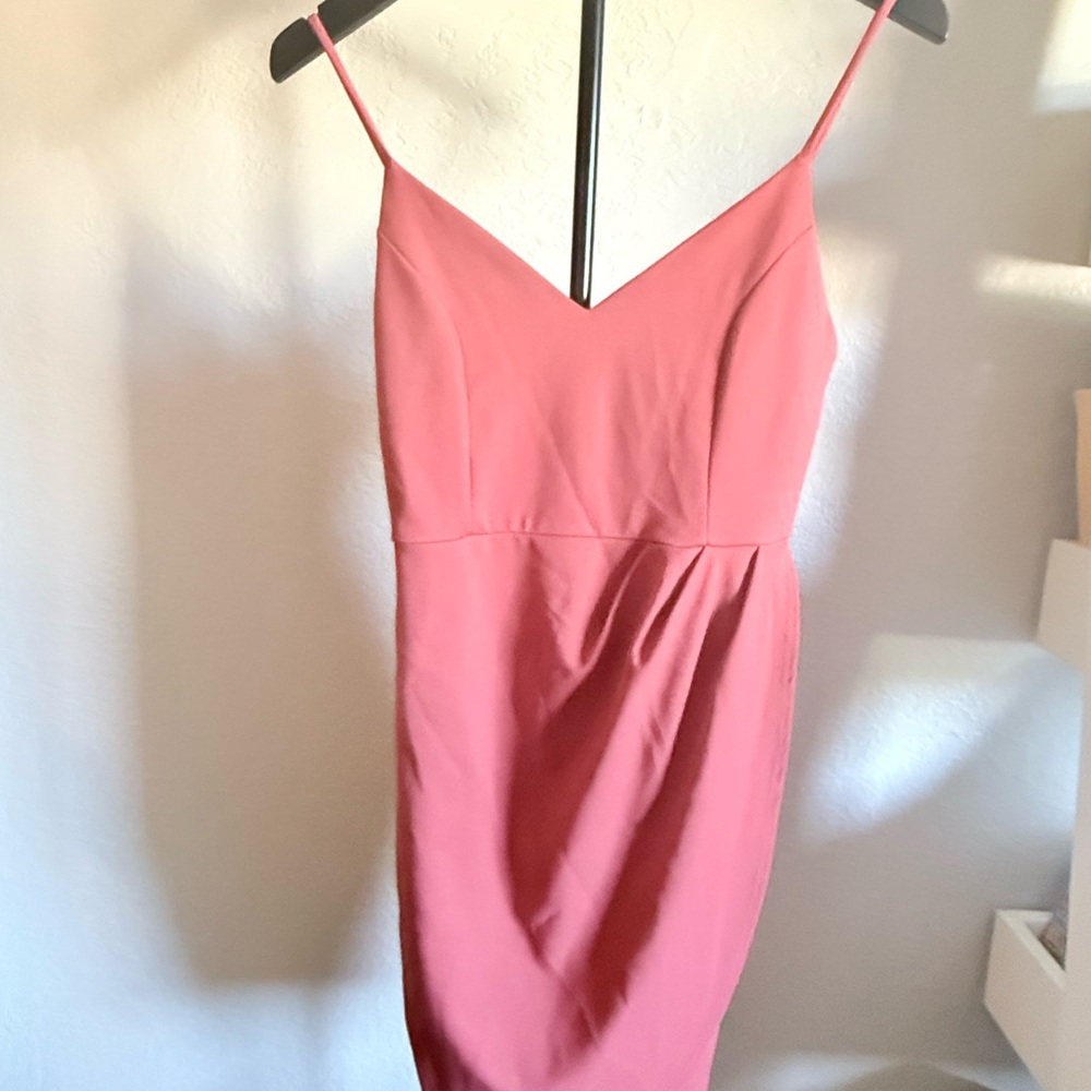 Coral Spaghetti Strap Bodycon Dress Size Medium Pink Minimal Slip Dress